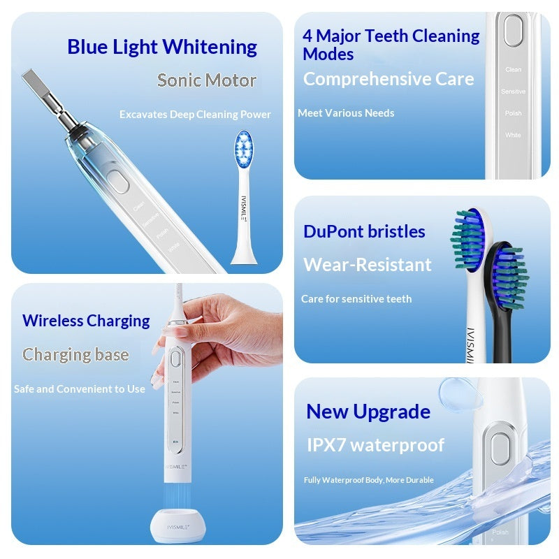 UltraWhite Sonic Blue Light Electric Toothbrush – Rechargeable Whitening Brush