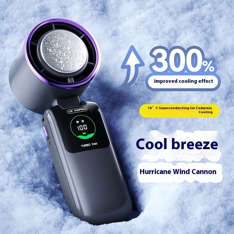 Ventilateur Portable Refroidissant Ice Pack – Mini Ventilateur Pliable USB à Vitesse Réglable (Cou & Main)
