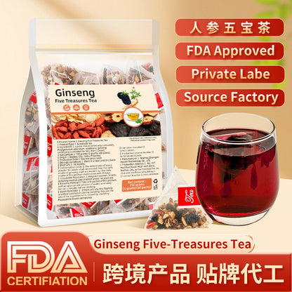Ginseng Five Treasures Herbal Tea – Premium Detox & Wellness Tea (30 Bags)