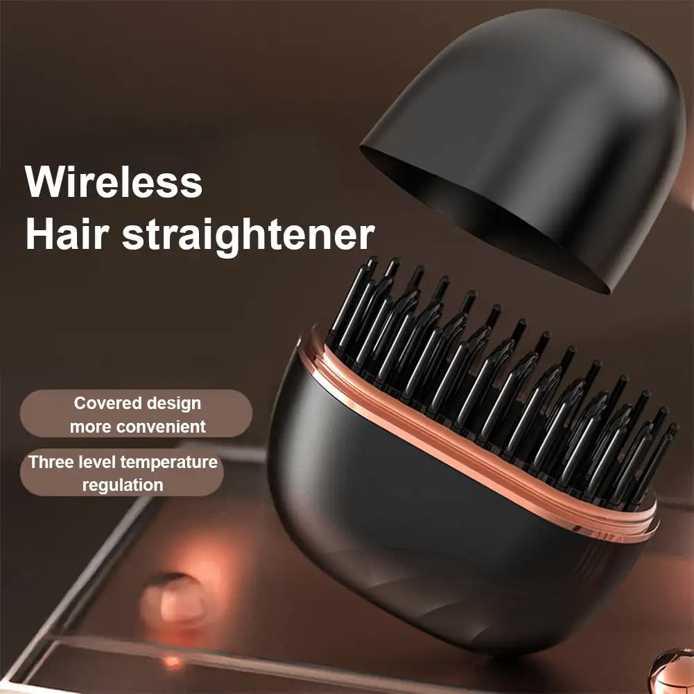 Hair straightening comb wireless charging  straightener  care styling comb home long  styling fluffy