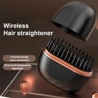 Hair straightening comb wireless charging  straightener  care styling comb home long  styling fluffy