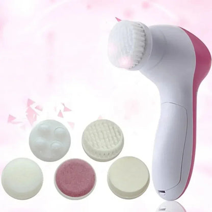 5-in-1 Electric Facial Cleansing Brush Multi-functional Face Cleanser Machine Spa Skin Care Massager Blackhead Removal Deep Clea