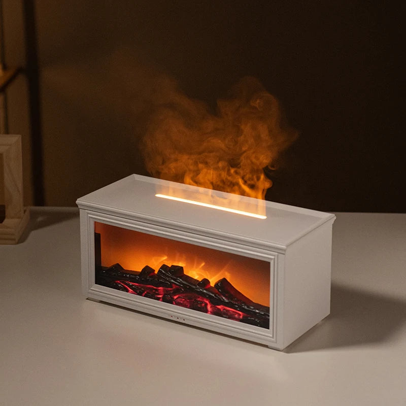 Good Quality Marble Fireplace Humidifier Mist Maker Fireplace Flame Humidifier Fireplace Aromatherapy Diffuser for Living Room