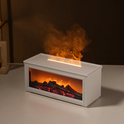 Good Quality Marble Fireplace Humidifier Mist Maker Fireplace Flame Humidifier Fireplace Aromatherapy Diffuser for Living Room