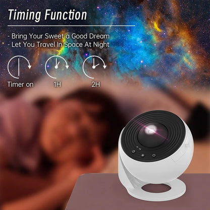 Projecteur Galaxie 12-en-1 HD Rotatif 360° – Lampe Planétarium Étoilé pour Enfants & Décoration Chambre Luxe