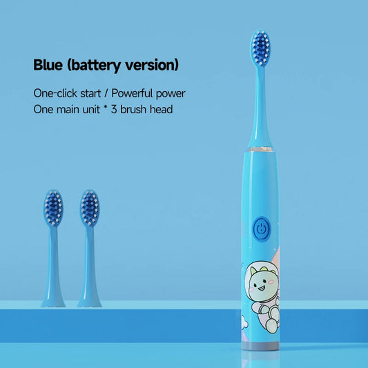 USB Sonic Children Electric Toothbrush Rechargeable Colorful Cartoon Brush Kids Automatic IPX7 Waterproof With Replacement Head