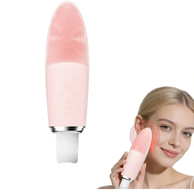 【GARMENT】Silicone Facial Cleanser Cleansing Device& 2-In-1 Ultrasonic Skin Scrubber-Deep Pore Cleaning And Blackhead Removal