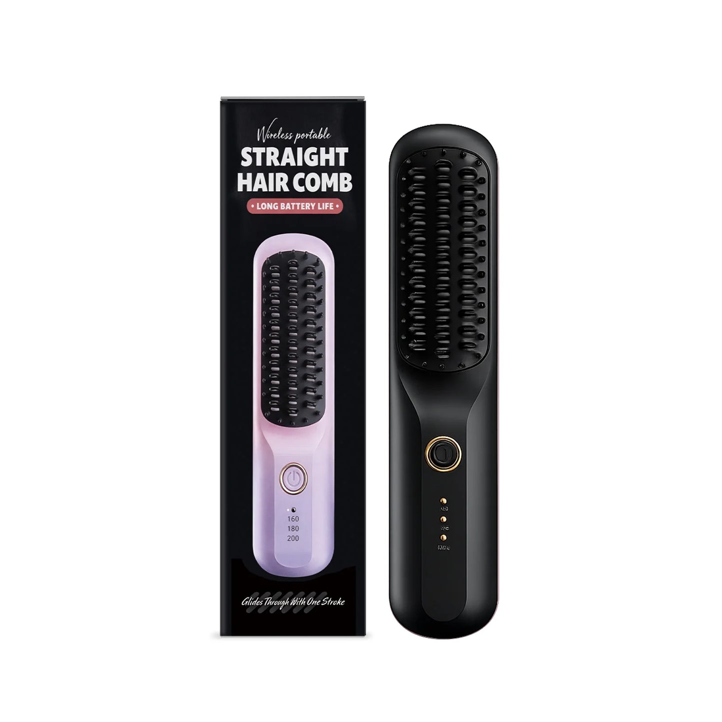 Wireless Straightener Hair Comb Fast Smooth Hair Cordless Use Reducing Frizz Portable Styling Tool Mini Hair Straightening Comb