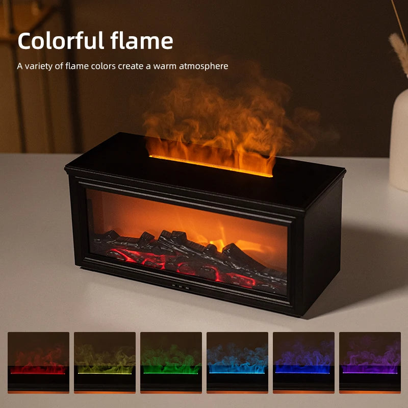 Good Quality Marble Fireplace Humidifier Mist Maker Fireplace Flame Humidifier Fireplace Aromatherapy Diffuser for Living Room