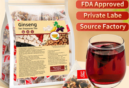 Ginseng Five Treasures Herbal Tea – Premium Detox & Wellness Tea (30 Bags)