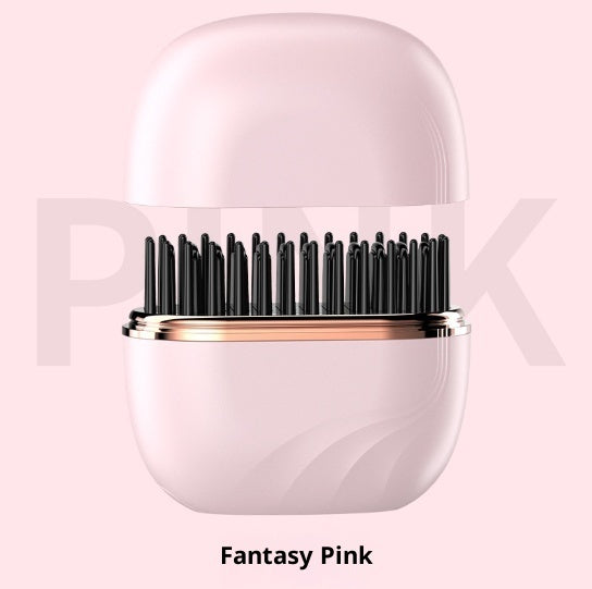 Mini Wireless Hair Straightening Comb – Fast Heat Anti-Frizz Styling Brush