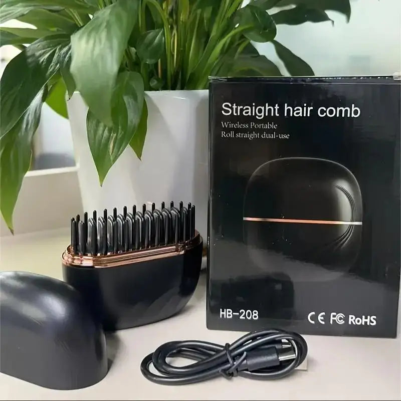 Professional Wireless Charging Hair Comb Straightening Hairdressing Tool for Home Use Long Hair Styling And Volumizing Device