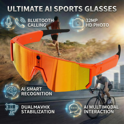 Smart AI Camera Glasses 1200P Video Recording Bluetooth Outdoor Sports Sunglasses WiFi Translator Anti-Shake Polarized Eyewear