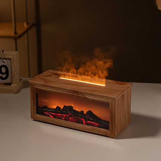 Good Quality Marble Fireplace Humidifier Mist Maker Fireplace Flame Humidifier Fireplace Aromatherapy Diffuser for Living Room