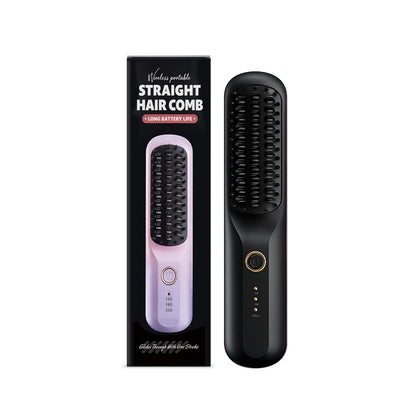 Wireless Straightener Hair Comb Fast Smooth Hair Cordless Use Reducing Frizz Portable Styling Tool Mini Hair Straightening Comb