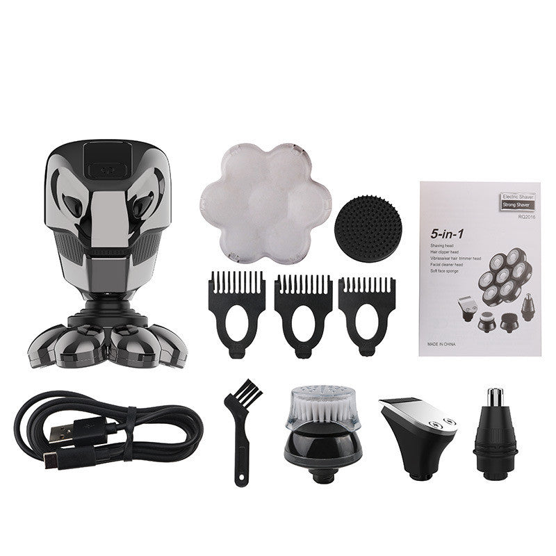 Rasoir Électrique 5-en-1 Étanche 4D USB – Multifonction Homme