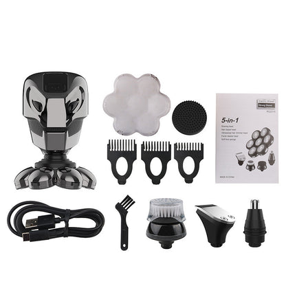 Rasoir Électrique 5-en-1 Étanche 4D USB – Multifonction Homme