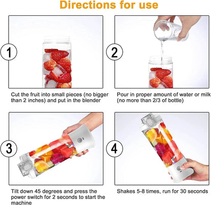 Blender Portable 600ML Rechargeable USB – Mini Mixeur Smoothie 4000mAh