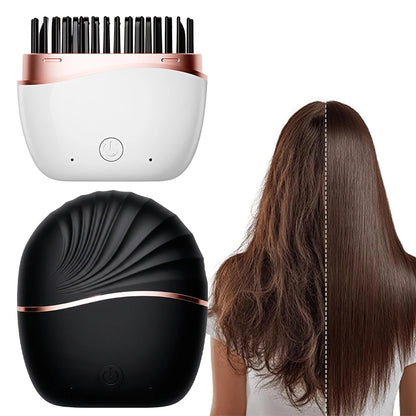 Wireless Hair Straightener Brush, Rechargeable Straightening Comb - 30s Fast Heating and 2 Temp Settings for Smooth Hair Styling