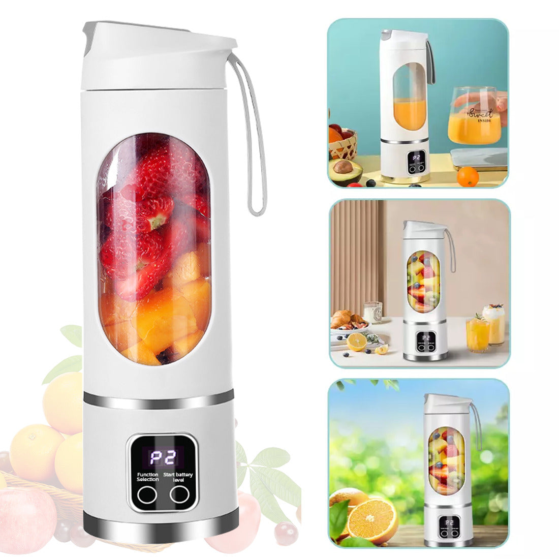 Portable USB Rechargeable Blender Cup 450ml – Mini Electric Juicer & Smoothie Maker