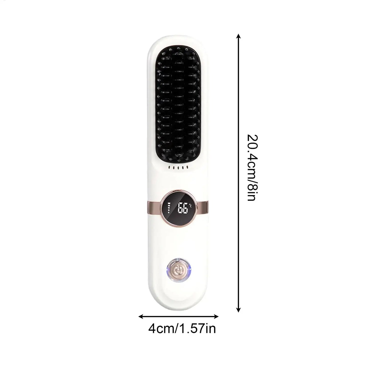 Cordless Hair Straightener Brush 4-Level Wireless Hair Iron Brush Travel Heated Straightener Comb for Home Salon Travel Vacation