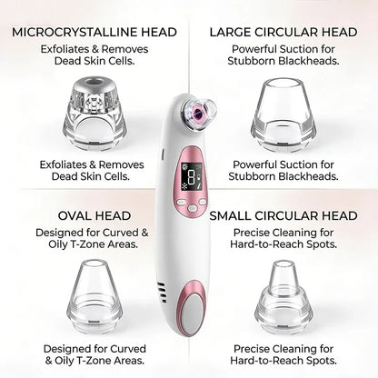 Multi-functional Blackhead Remover Pore Vacuum with Cold Compress, Facial Cleanser Pore Minimizer Beauty Device for Acne & Black
