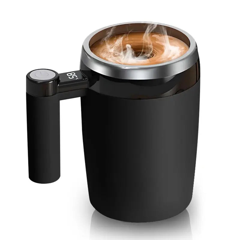 ABRE-Automatic Magnetic Stirring Coffee Mug, Self-Stirring Coffee Mug With Temperature Battery LCD, Rechargeable Coffee Mug