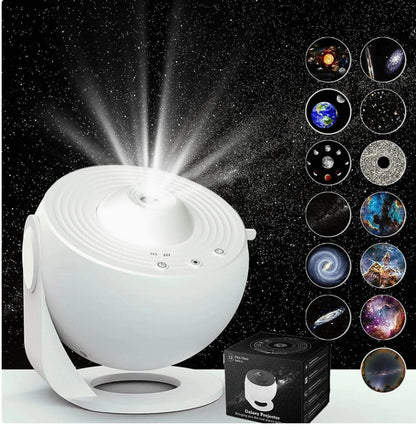 Projecteur Galaxie 12-en-1 HD Rotatif 360° – Lampe Planétarium Étoilé pour Enfants & Décoration Chambre Luxe
