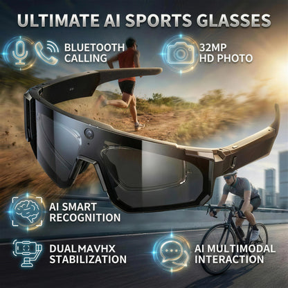Smart AI Camera Glasses 1200P Video Recording Bluetooth Outdoor Sports Sunglasses WiFi Translator Anti-Shake Polarized Eyewear
