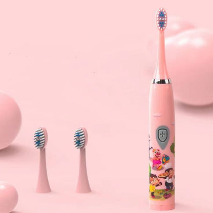SonicKids™ Brosse à Dents Électrique Enfants – Cartoon Coloré IPX6 Waterproof, Technologie Sonic, 6 Têtes de Rechange